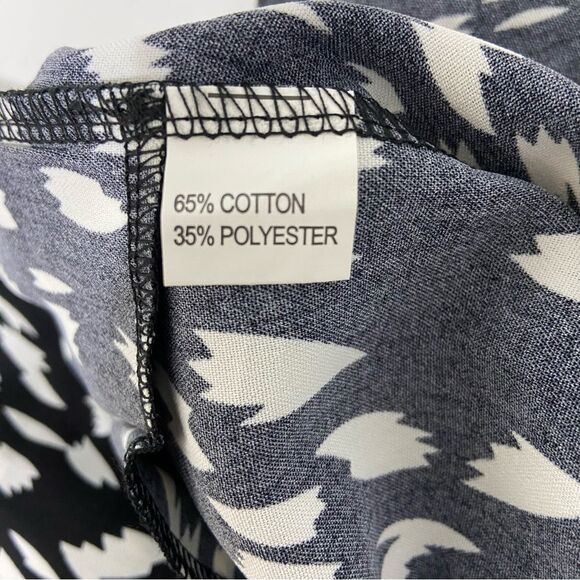 NWT Ecowish Womens‎ S Wide Leg Pull On Pants Black & White Abstract Print Casual - Picture 13 of 15